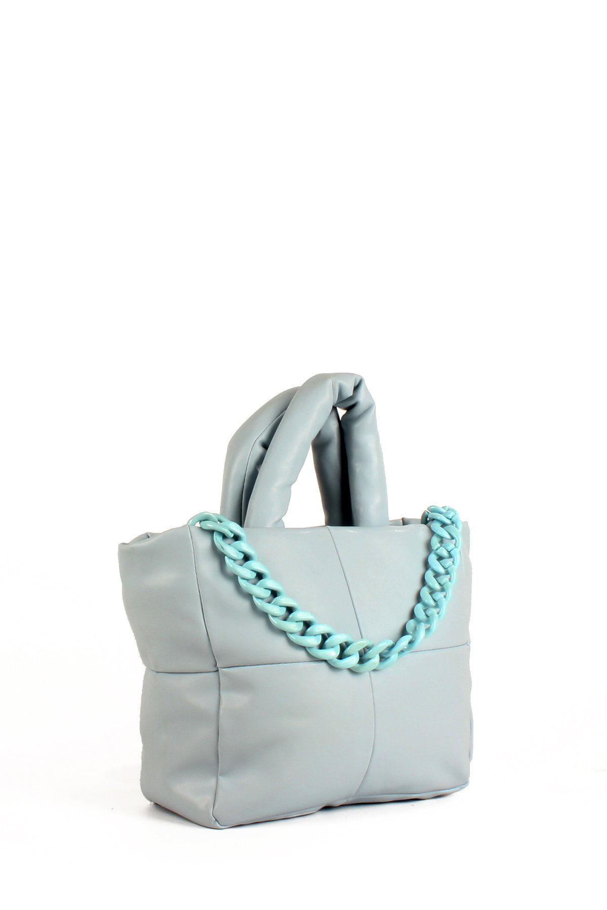 LWE1703-SyhTalhaLuwwe Bag'sKadın Zincir Detaylı Yumuşak Deri Kapitoneli Şişme Kol ve Omuz Çantası (1703)