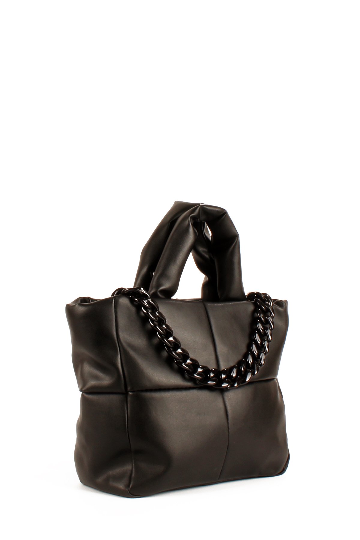 LWE1703-SyhTalhaLuwwe Bag'sKadın Zincir Detaylı Yumuşak Deri Kapitoneli Şişme Kol ve Omuz Çantası (1703)