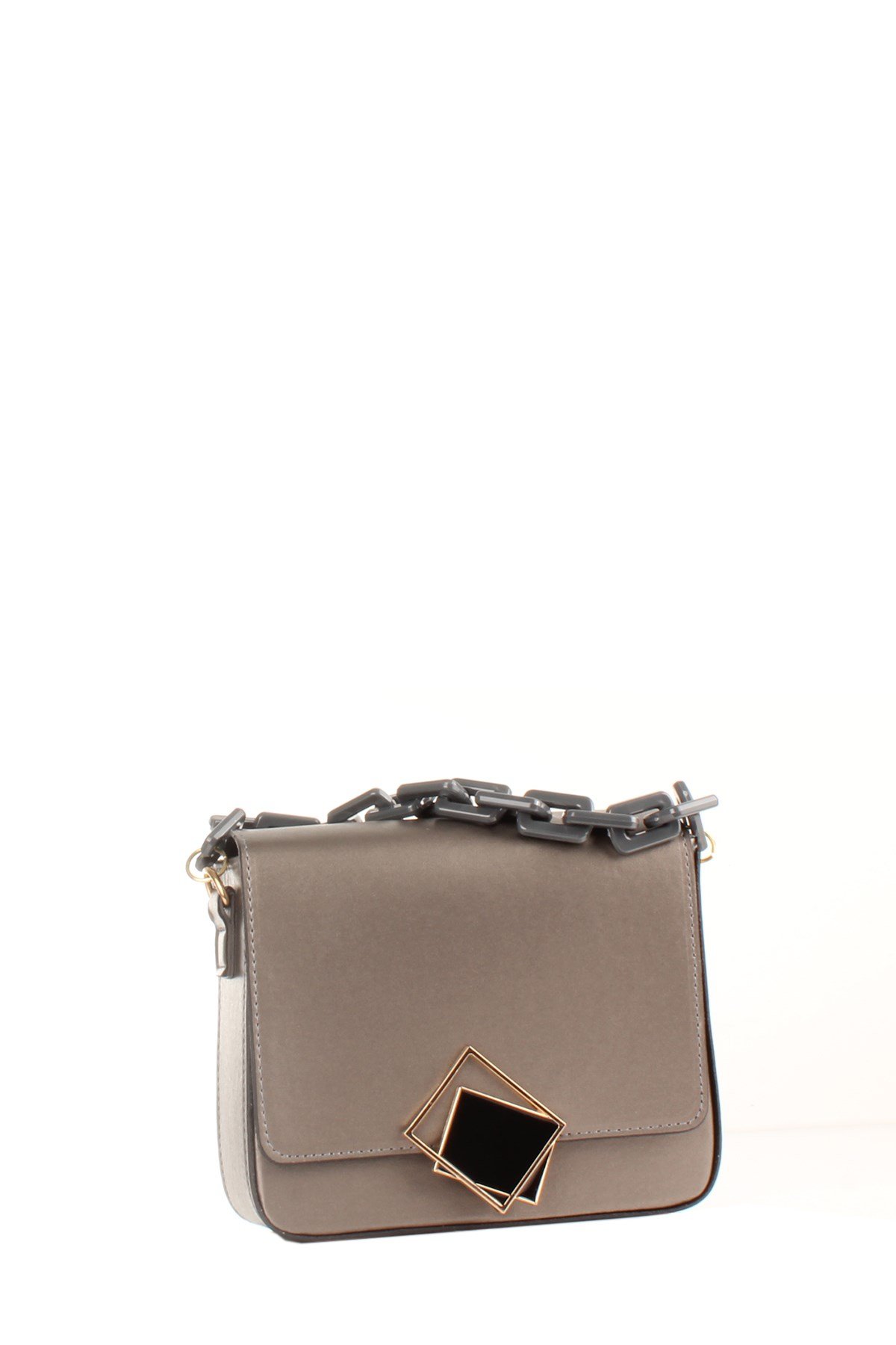 LWE20422-SLuwweLuwwe Bag'sKadın Zincir El Saplı Naturel Renk Kare El ve Omuz Çantası (20422)