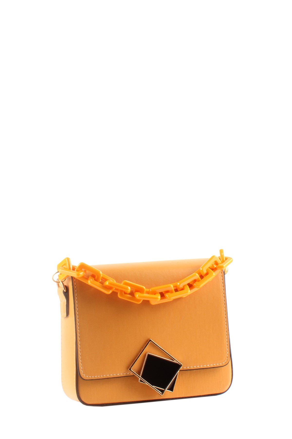 LWE20422-SLuwweLuwwe Bag'sKadın Zincir El Saplı Naturel Renk Kare El ve Omuz Çantası (20422)