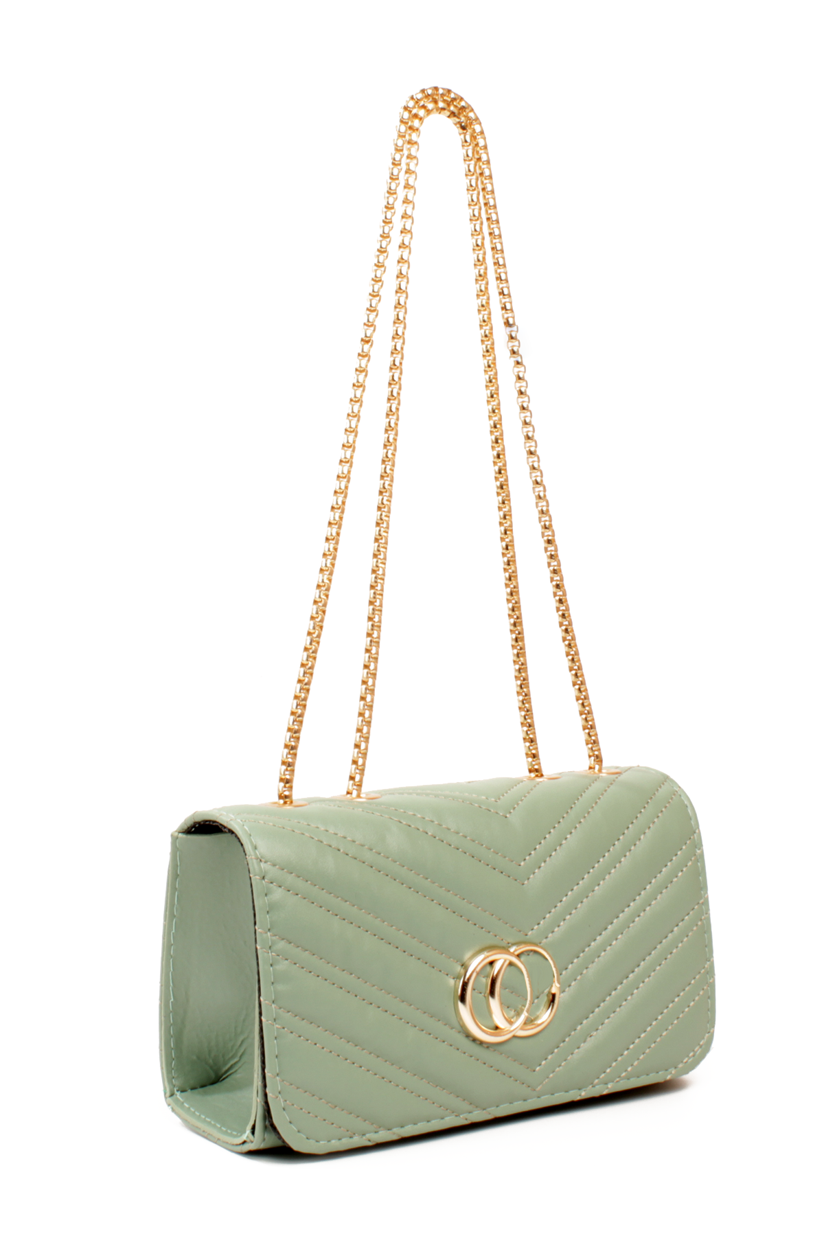 LWE20791-SyhTalhaLuwwe Bag'sKadın Zincir Omuz Askılı Şerit Desen Deri Logolu Mini Omuz Çantası (20791)