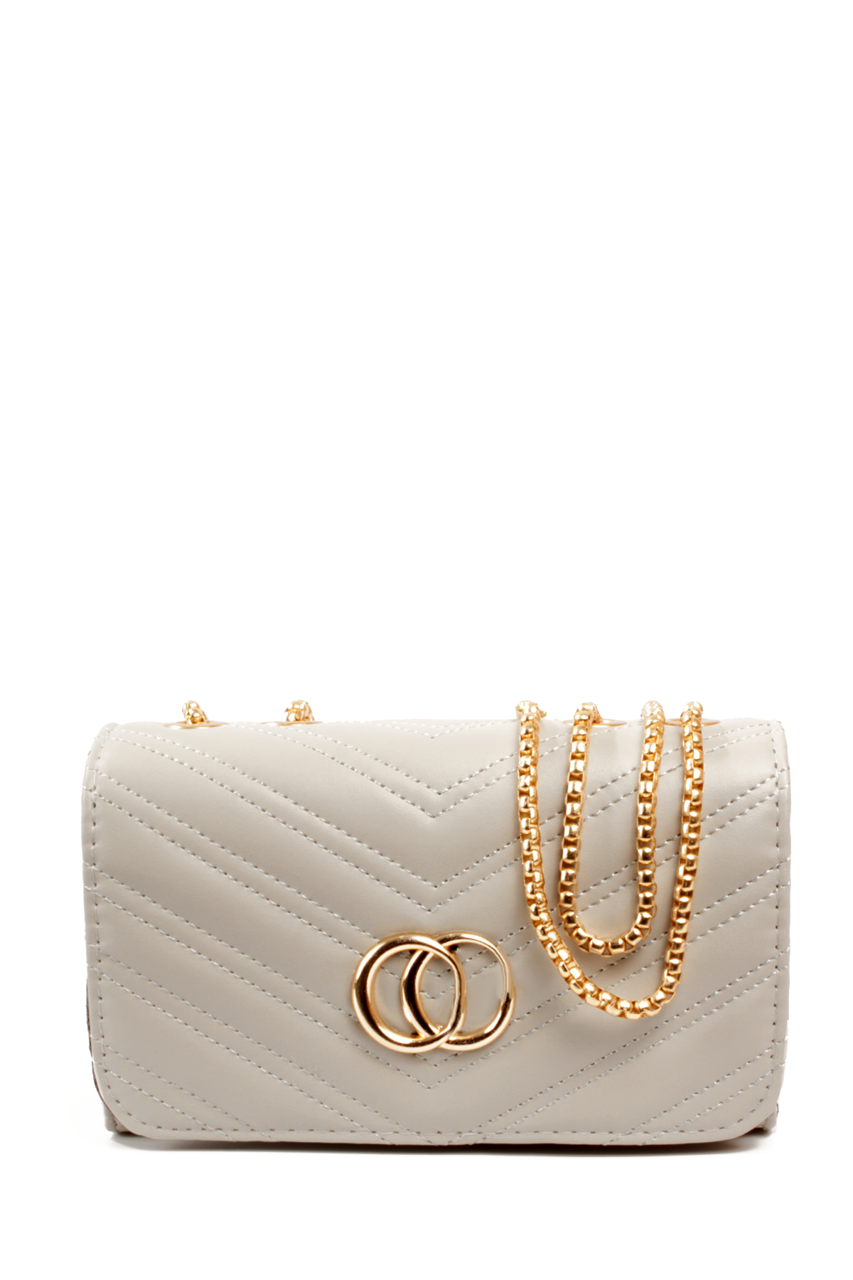 LWE20791-SyhTalhaLuwwe Bag'sKadın Zincir Omuz Askılı Şerit Desen Deri Logolu Mini Omuz Çantası (20791)