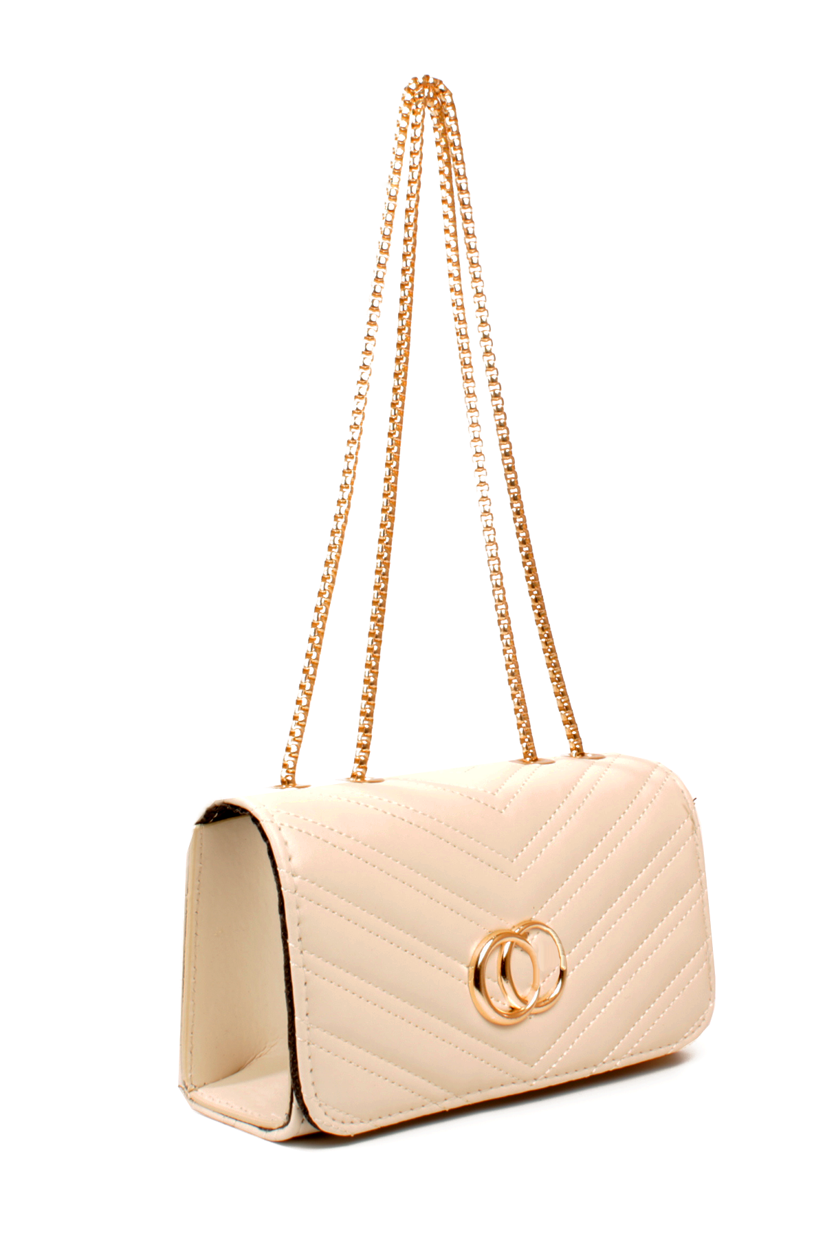 LWE20791-SyhTalhaLuwwe Bag'sKadın Zincir Omuz Askılı Şerit Desen Deri Logolu Mini Omuz Çantası (20791)