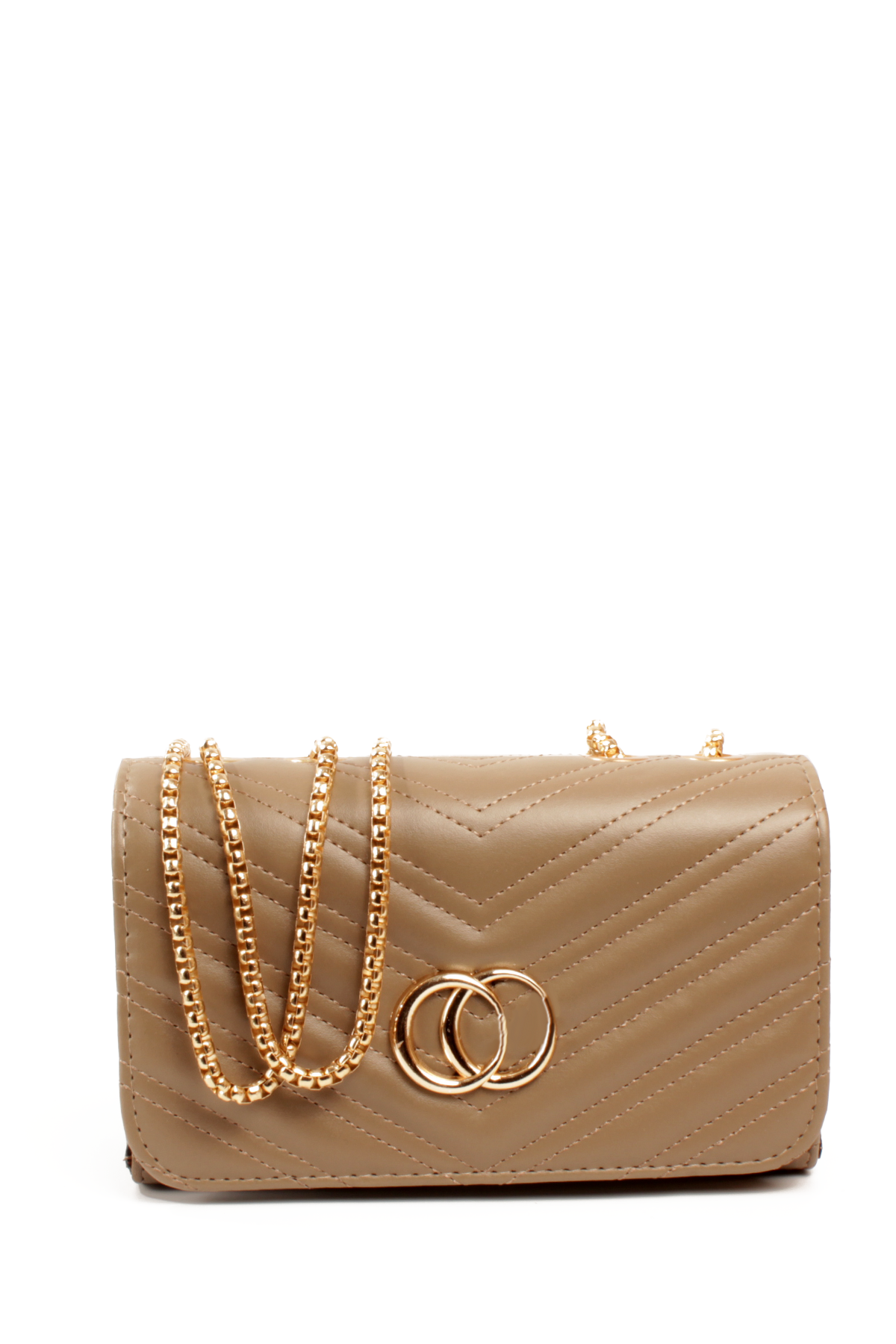 LWE20791-SyhTalhaLuwwe Bag'sKadın Zincir Omuz Askılı Şerit Desen Deri Logolu Mini Omuz Çantası (20791)