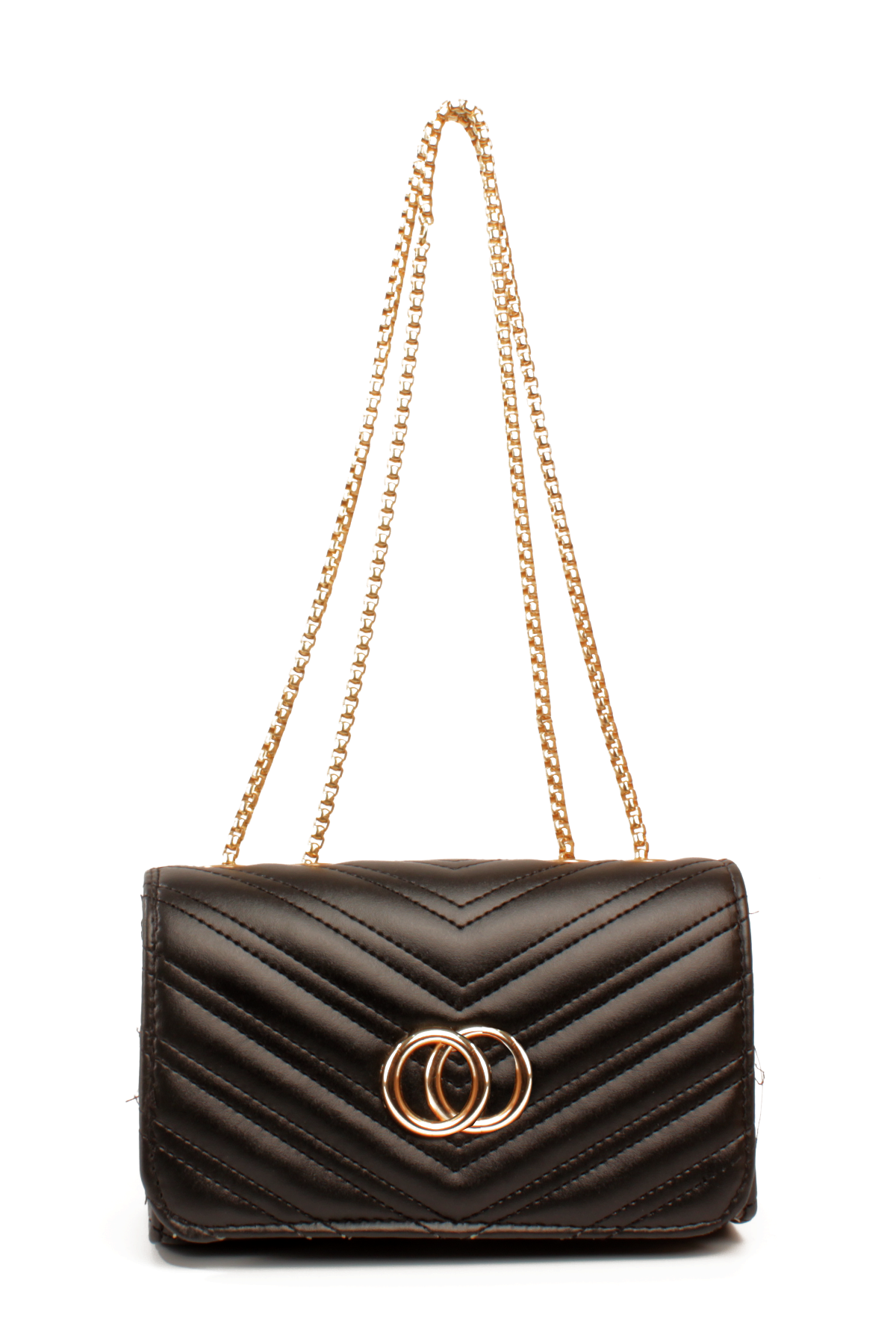 LWE20791-SyhTalhaLuwwe Bag'sKadın Zincir Omuz Askılı Şerit Desen Deri Logolu Mini Omuz Çantası (20791)