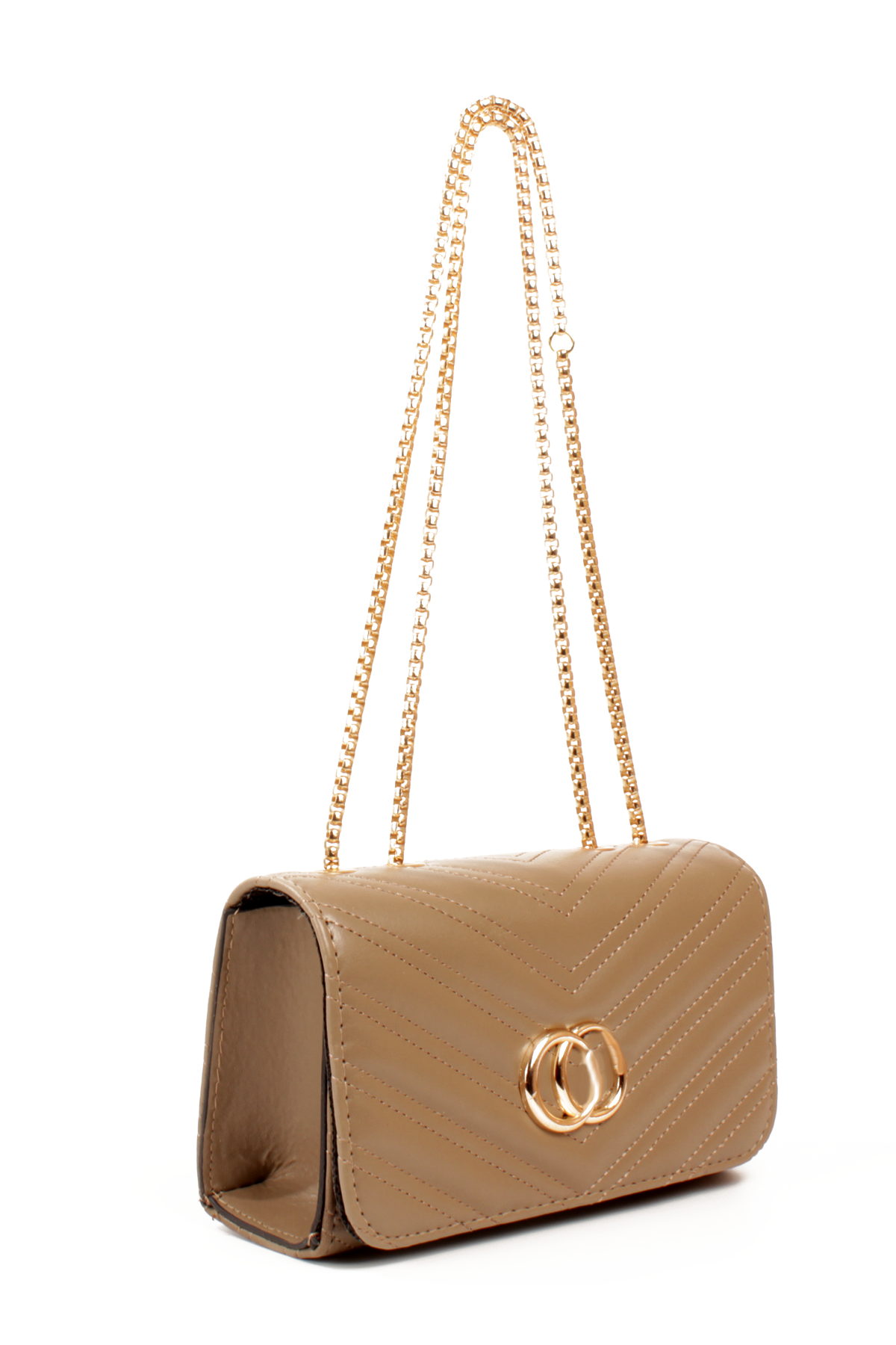 LWE20791-SyhTalhaLuwwe Bag'sKadın Zincir Omuz Askılı Şerit Desen Deri Logolu Mini Omuz Çantası (20791)