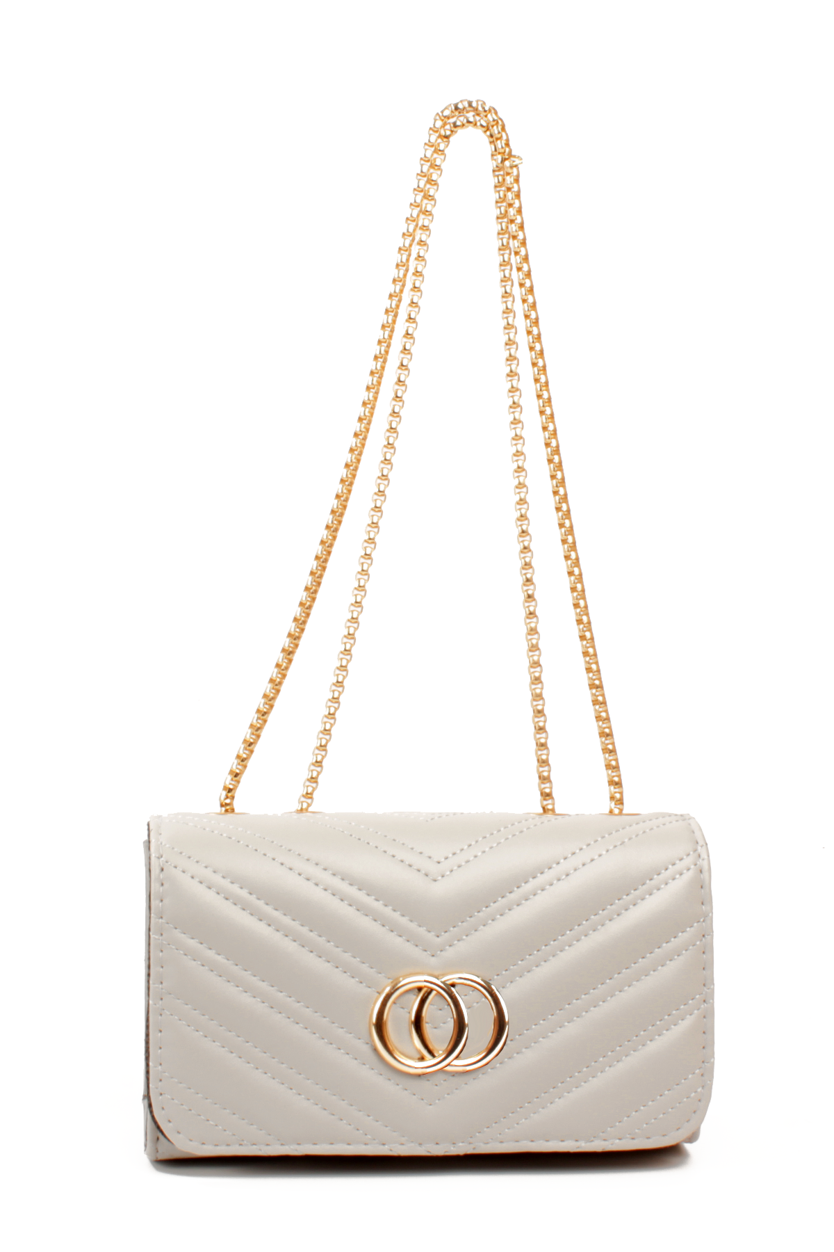 LWE20791-SyhTalhaLuwwe Bag'sKadın Zincir Omuz Askılı Şerit Desen Deri Logolu Mini Omuz Çantası (20791)