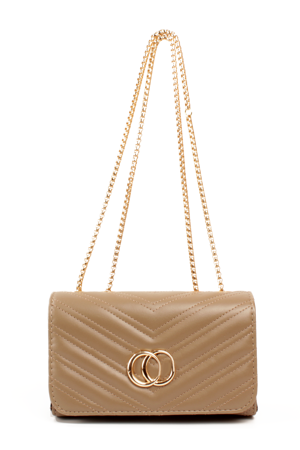 LWE20791-SyhTalhaLuwwe Bag'sKadın Zincir Omuz Askılı Şerit Desen Deri Logolu Mini Omuz Çantası (20791)