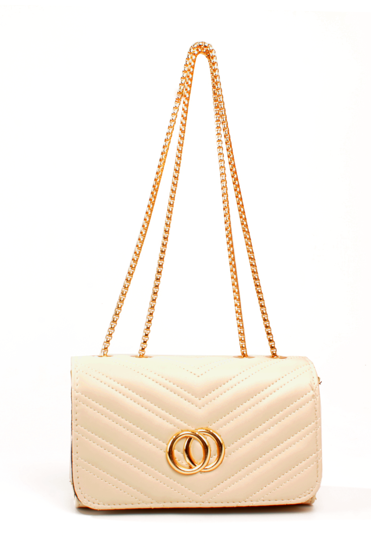 LWE20791-SyhTalhaLuwwe Bag'sKadın Zincir Omuz Askılı Şerit Desen Deri Logolu Mini Omuz Çantası (20791)