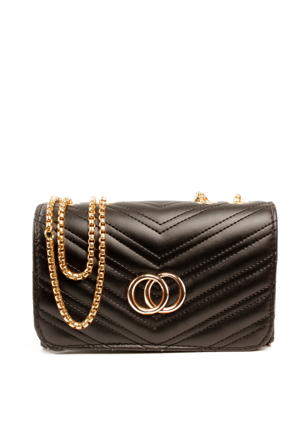 LWE20791-SyhTalhaLuwwe Bag'sKadın Zincir Omuz Askılı Şerit Desen Deri Logolu Mini Omuz Çantası (20791)