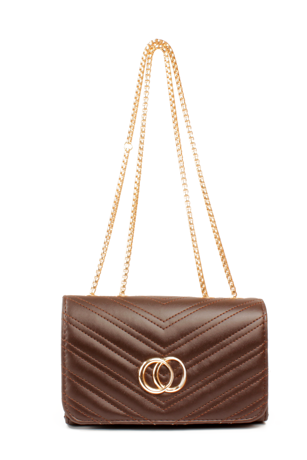 LWE20791-SyhTalhaLuwwe Bag'sKadın Zincir Omuz Askılı Şerit Desen Deri Logolu Mini Omuz Çantası (20791)