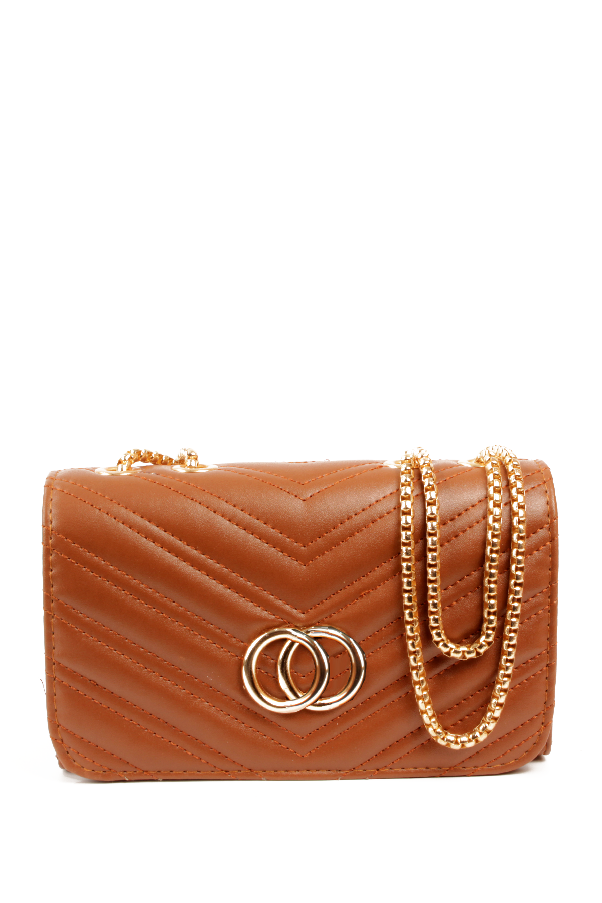 LWE20791-SyhTalhaLuwwe Bag'sKadın Zincir Omuz Askılı Şerit Desen Deri Logolu Mini Omuz Çantası (20791)