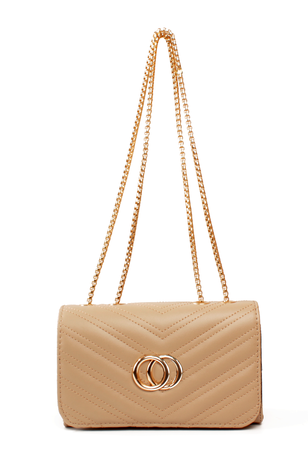 LWE20791-SyhTalhaLuwwe Bag'sKadın Zincir Omuz Askılı Şerit Desen Deri Logolu Mini Omuz Çantası (20791)