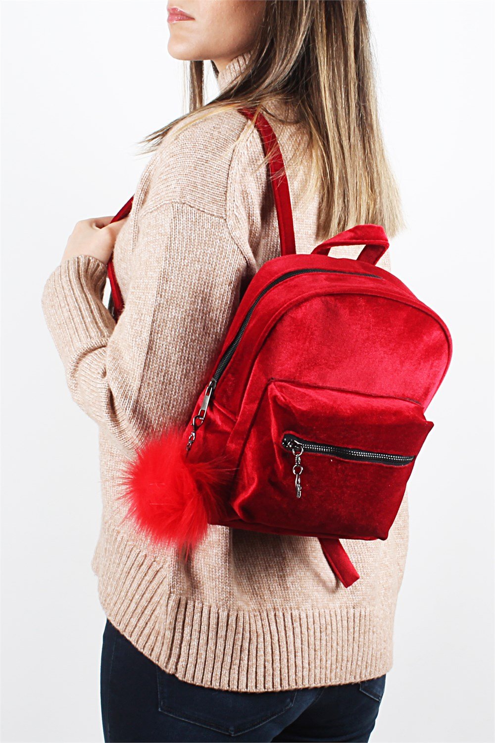 Luwwe Bag's İnci Kadife Sırt Çantası