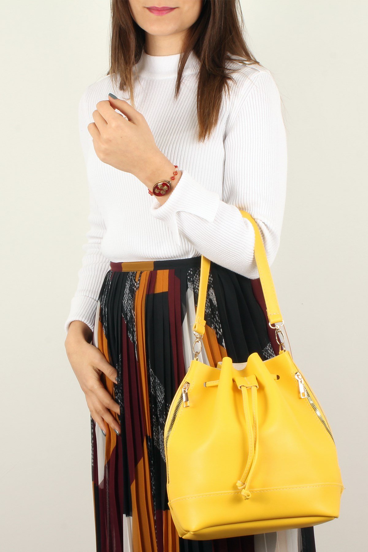 LWE20238-SRILuwweLuwwe Bag'sSarı Kadın Kol Çantası LWE20238-SRI