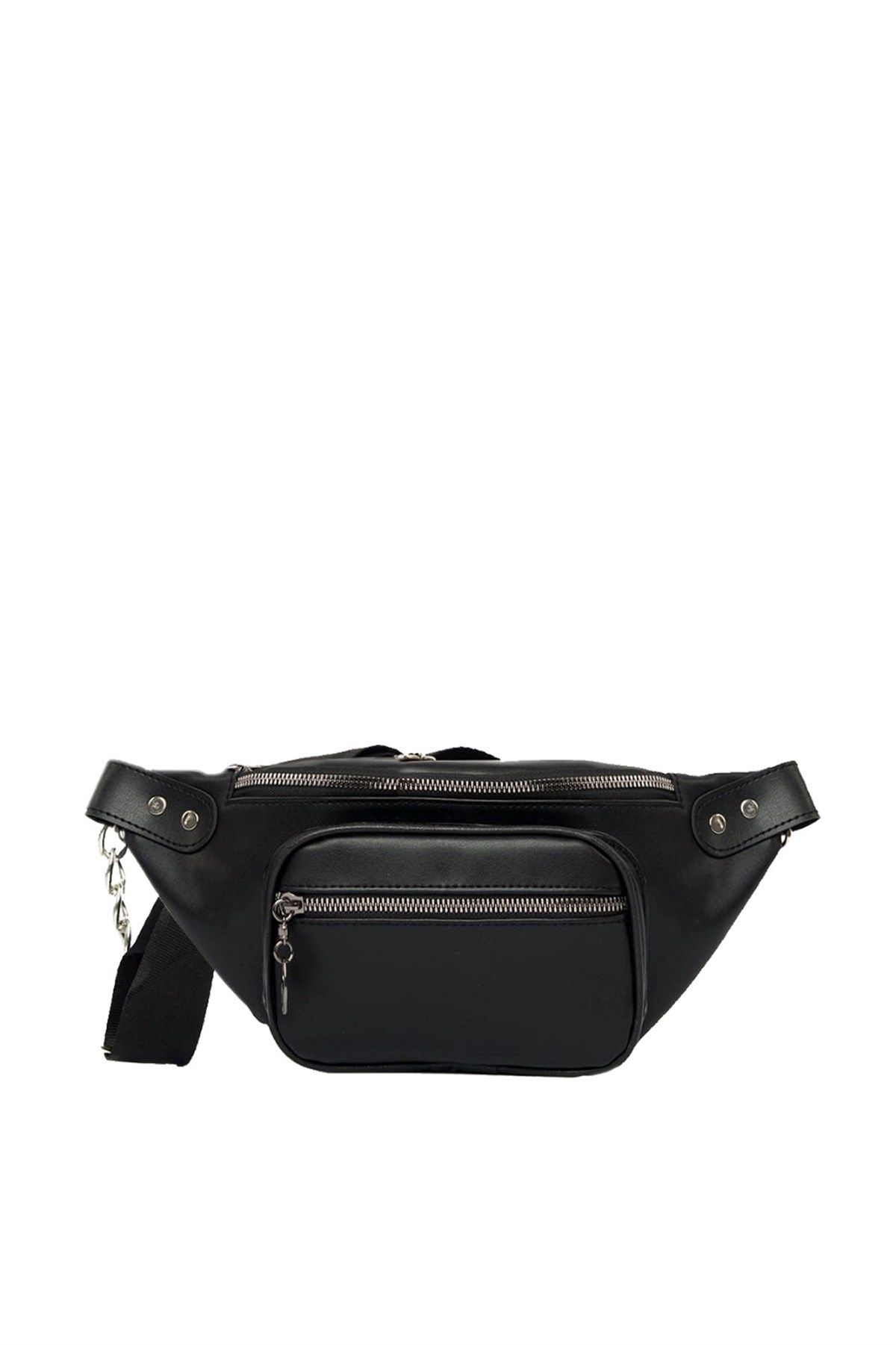 LWE20261-SLuwweLuwwe Bag'sSiyah Kadın Zincirli Bel&Göğüs Çantası LWE20261-S