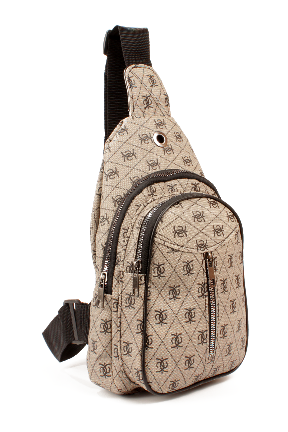 LWE20789-SyhTalhaLuwwe Bag'sUnisex Üç Bölmeli -Kulaklık Şarj Çıkış Yeri- Desenli Deri Kolon Askılı Göğüs ve Sırt Çantası (20789)