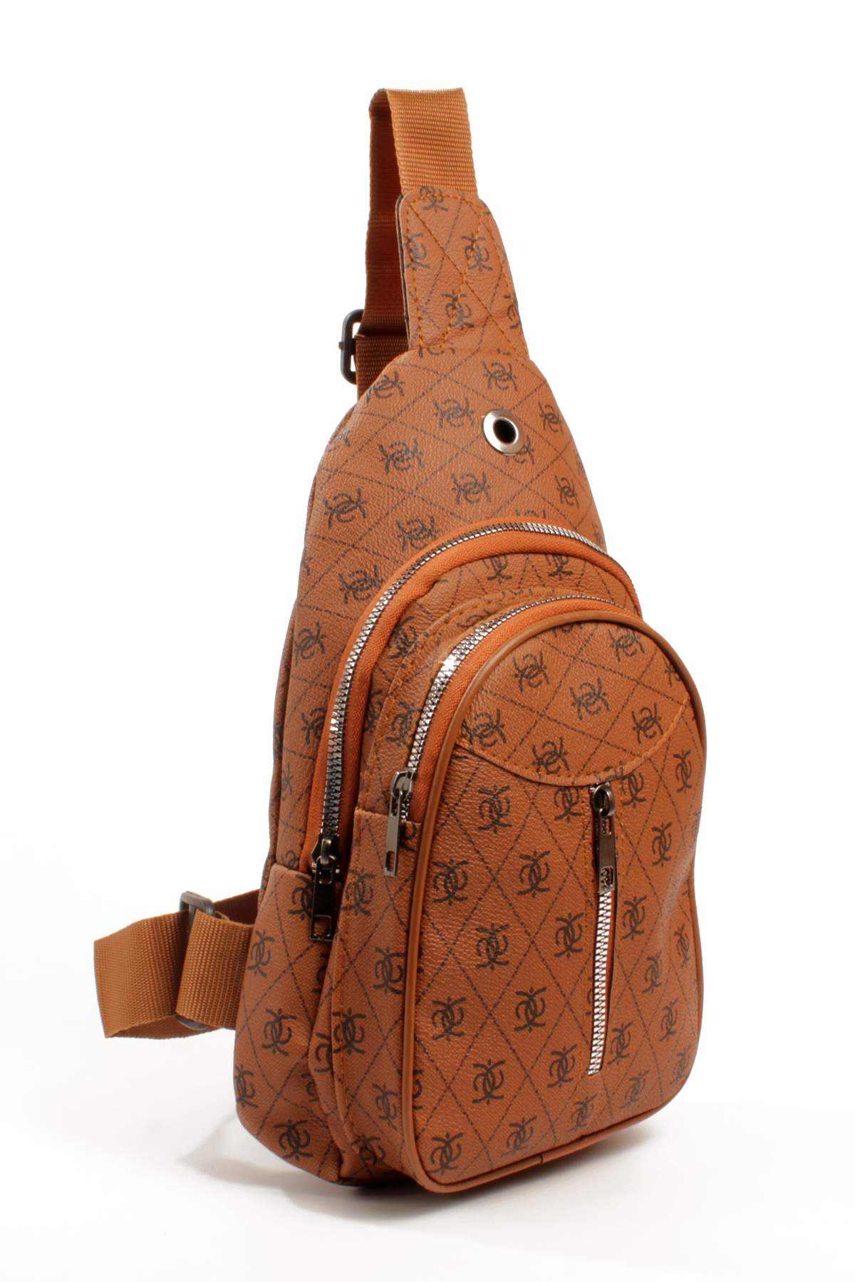 LWE20789-SyhTalhaLuwwe Bag'sUnisex Üç Bölmeli -Kulaklık Şarj Çıkış Yeri- Desenli Deri Kolon Askılı Göğüs ve Sırt Çantası (20789)