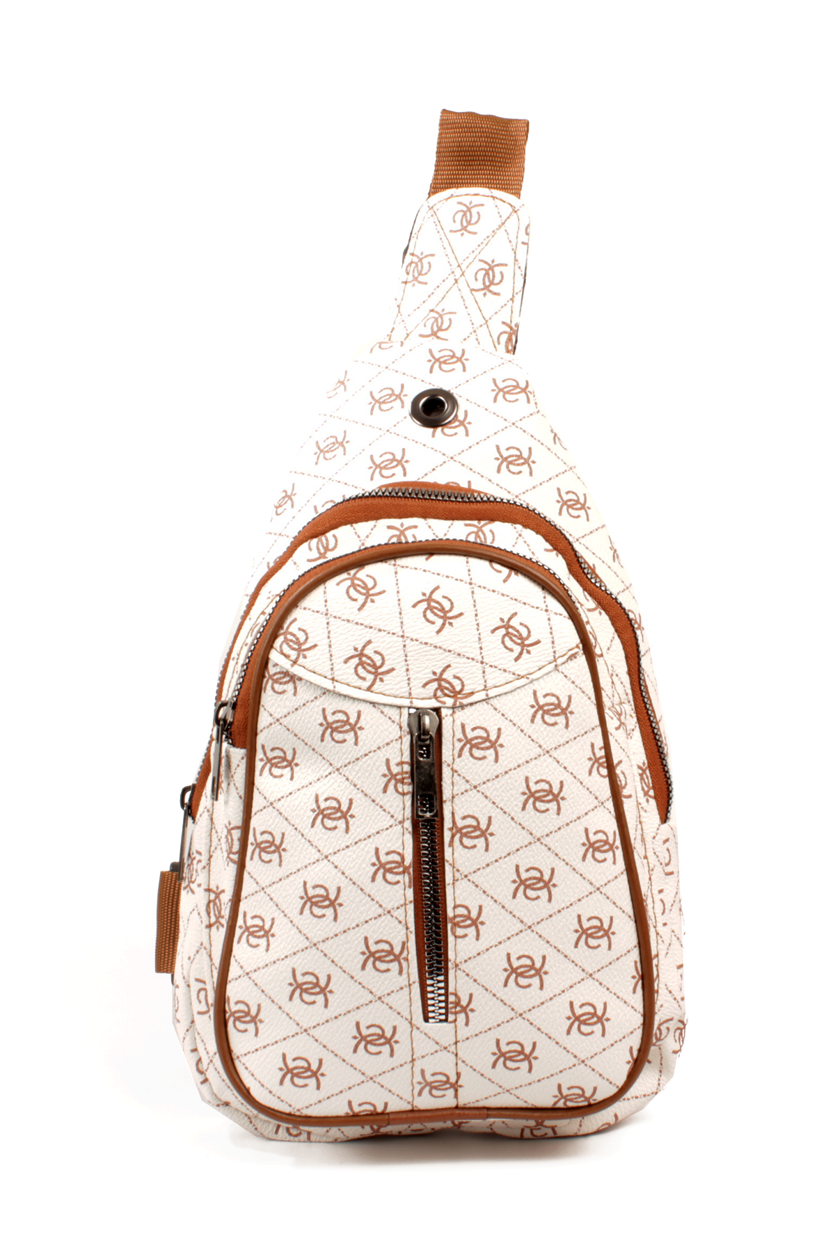 LWE20789-SyhTalhaLuwwe Bag'sUnisex Üç Bölmeli -Kulaklık Şarj Çıkış Yeri- Desenli Deri Kolon Askılı Göğüs ve Sırt Çantası (20789)