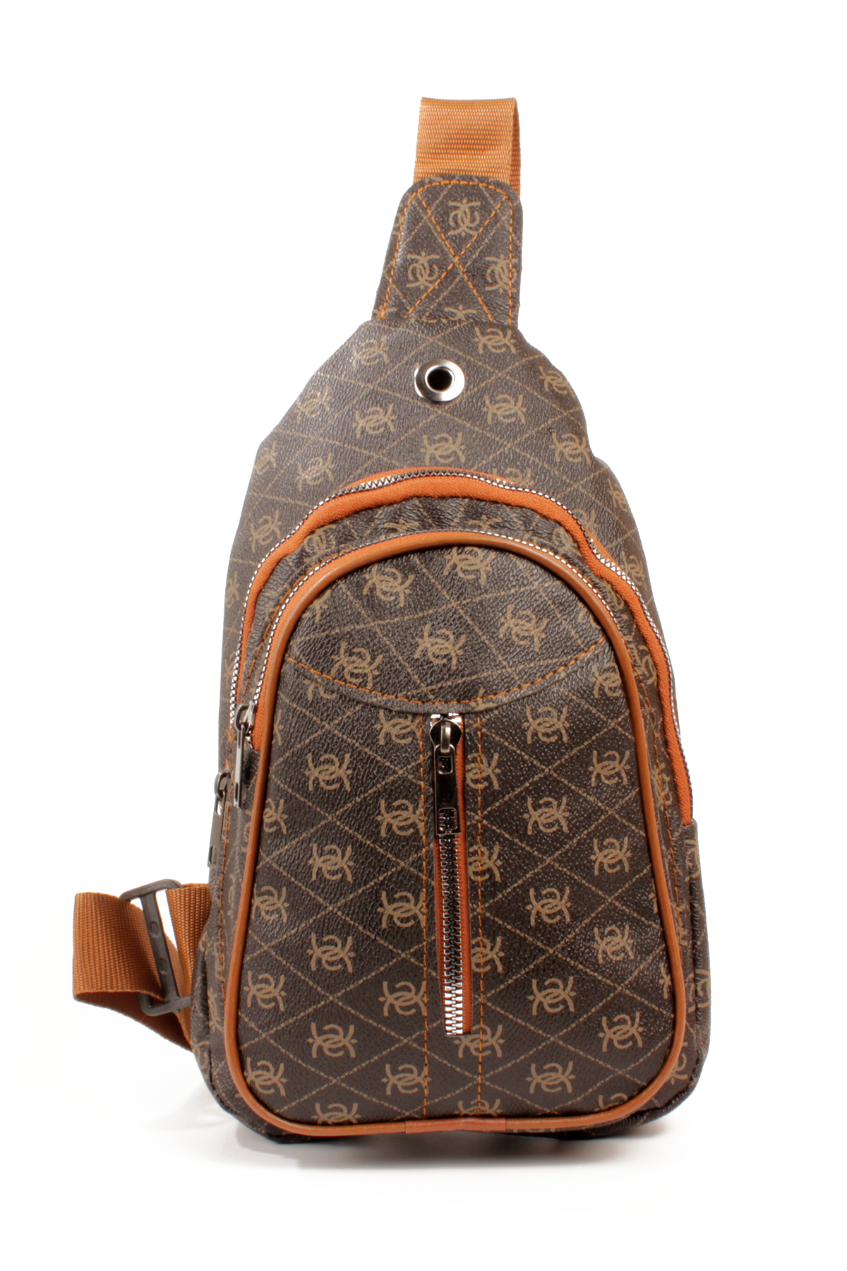 LWE20789-SyhTalhaLuwwe Bag'sUnisex Üç Bölmeli -Kulaklık Şarj Çıkış Yeri- Desenli Deri Kolon Askılı Göğüs ve Sırt Çantası (20789)