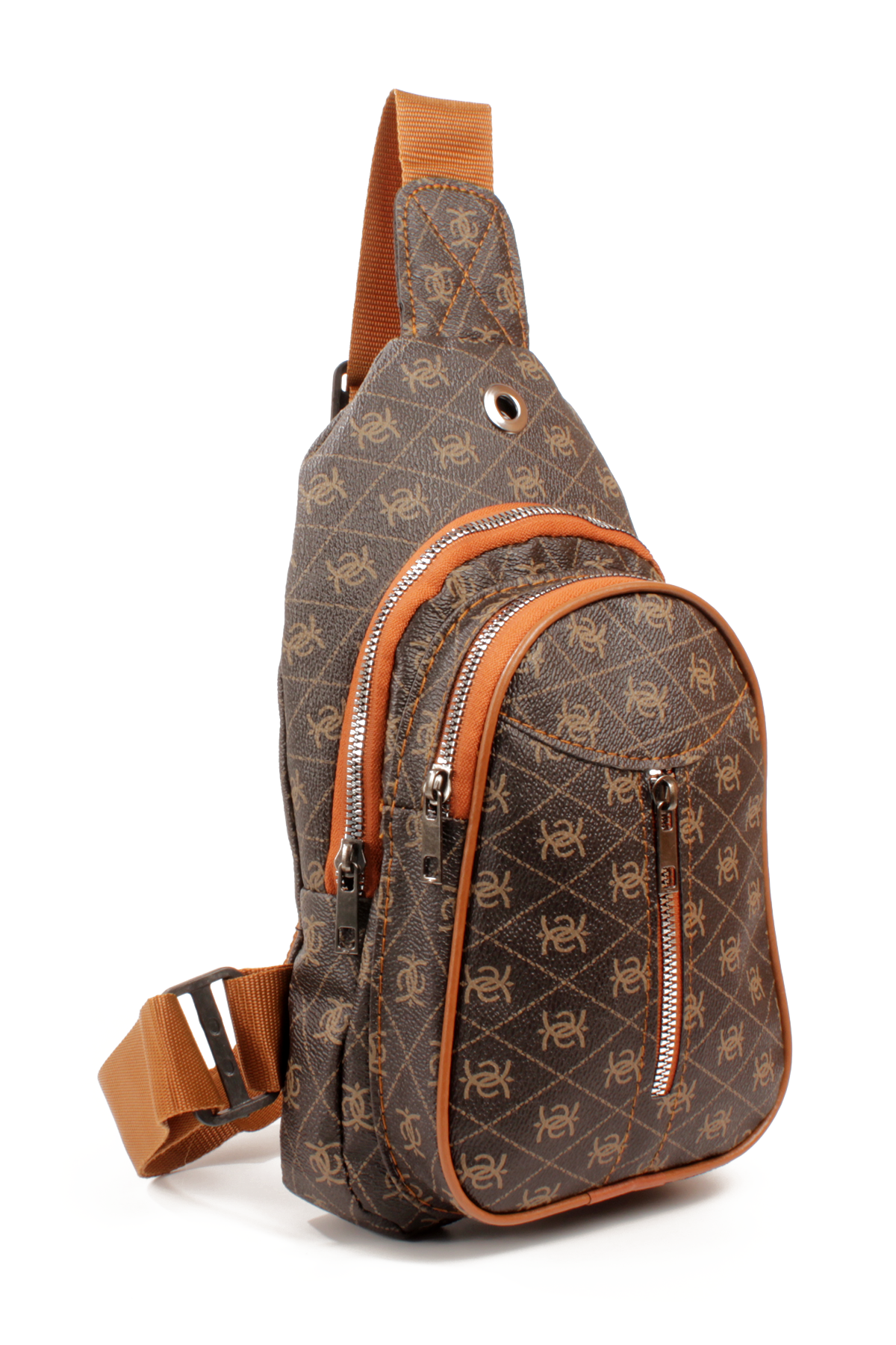 LWE20789-SyhTalhaLuwwe Bag'sUnisex Üç Bölmeli -Kulaklık Şarj Çıkış Yeri- Desenli Deri Kolon Askılı Göğüs ve Sırt Çantası (20789)