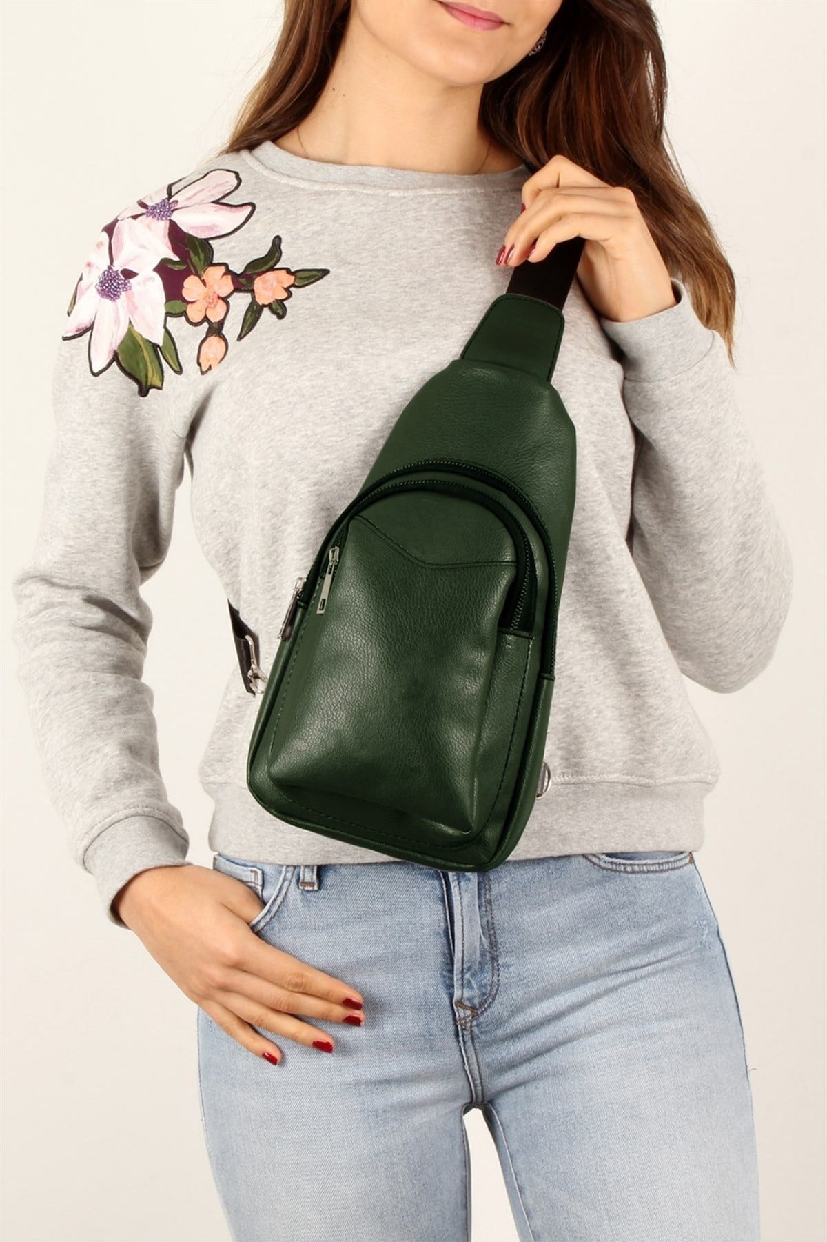 LWE20242-YLuwweLuwwe Bag'sYeşil Kadın Sırt&Göğüs Çantası