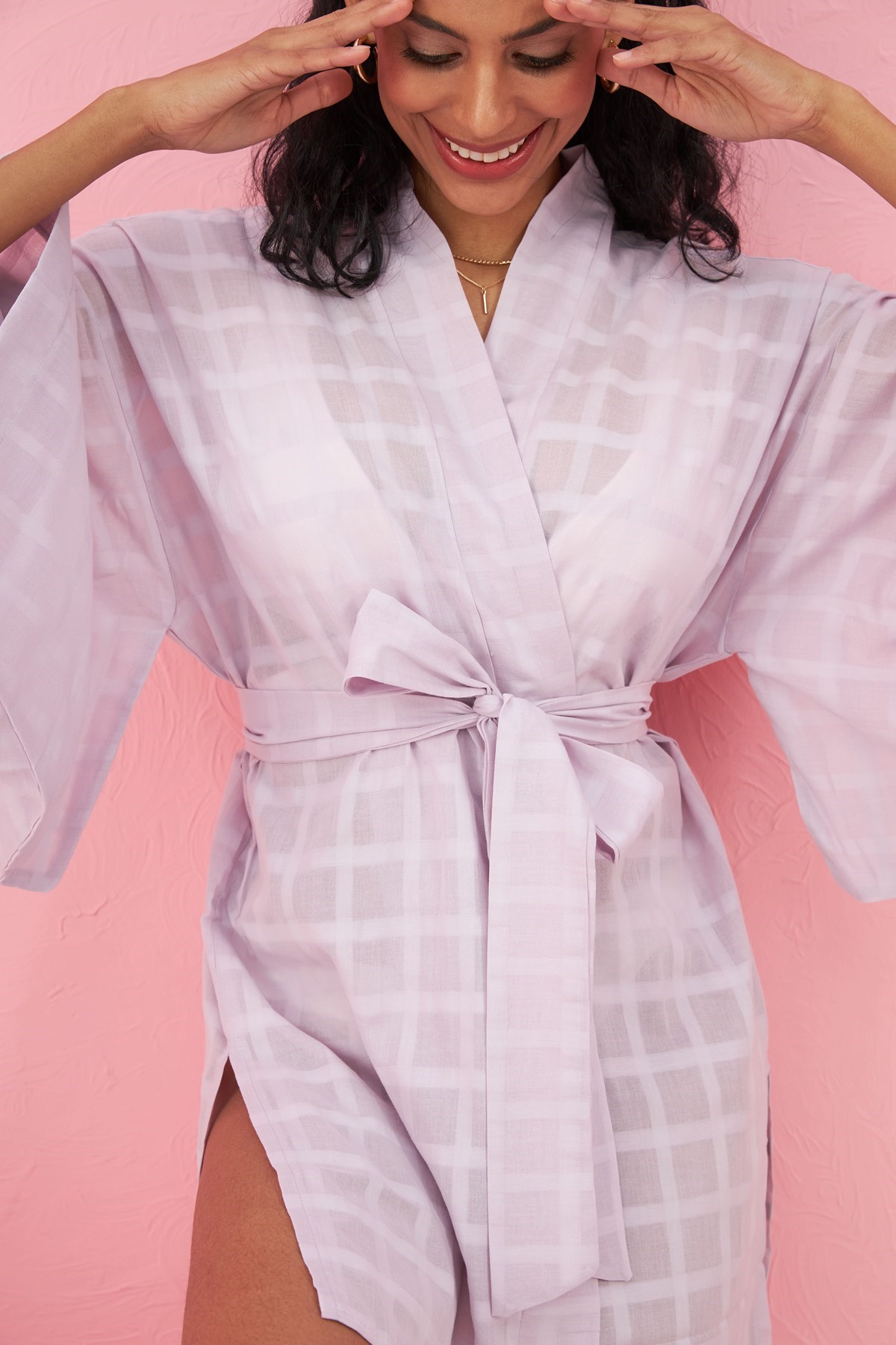 Kali Lila Keten Mini Kimono