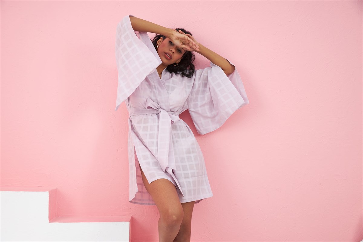 Kali Lila Keten Mini Kimono