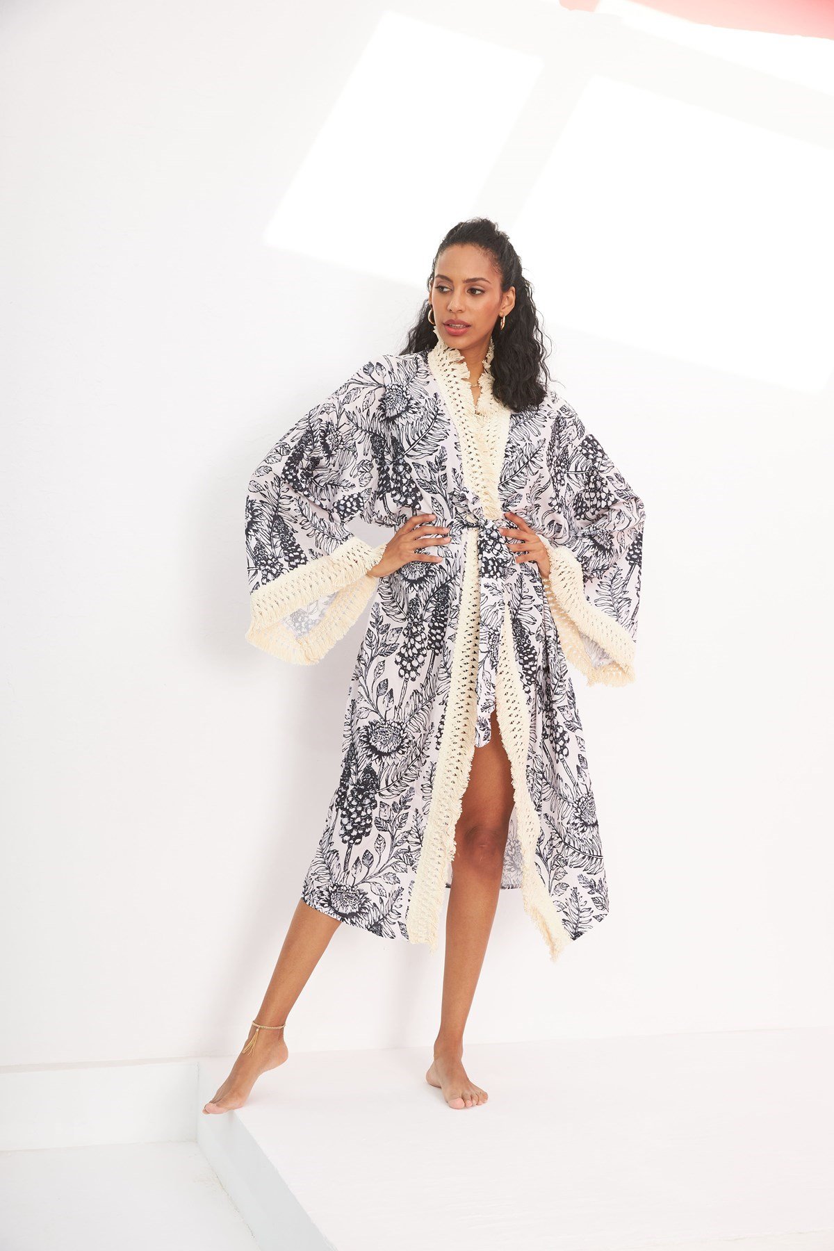 Valeria Çiçek Desenli Kimono