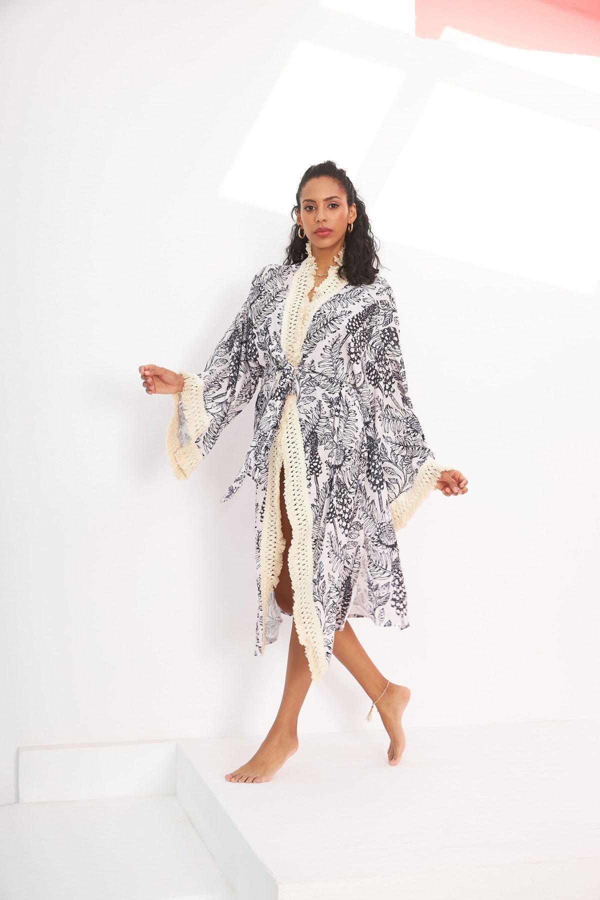 Valeria Çiçek Desenli Kimono