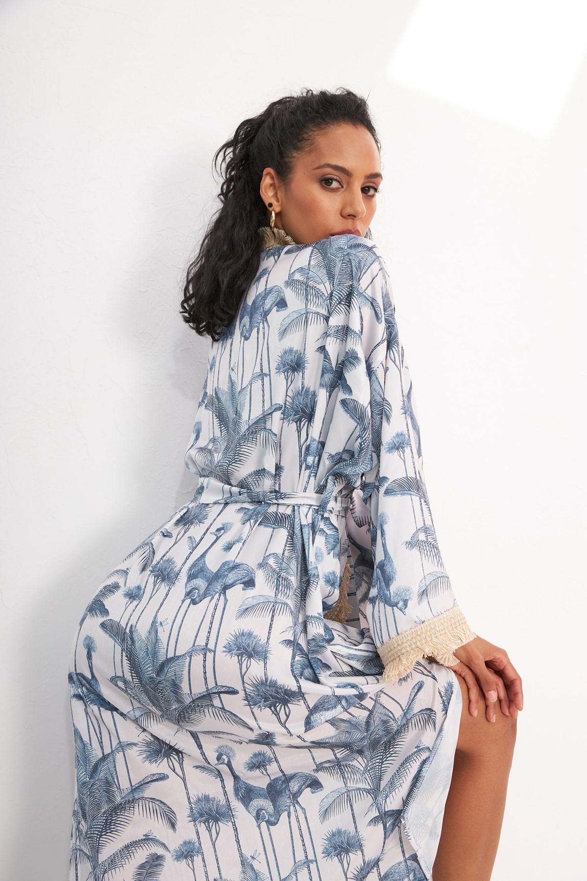 Valeria Flamingo Desenli Kimono