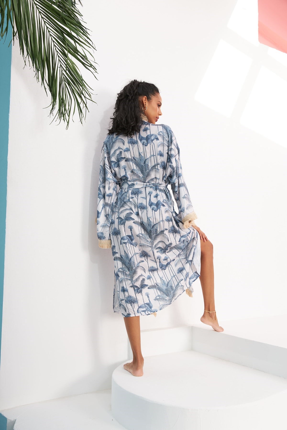 Valeria Flamingo Desenli Kimono