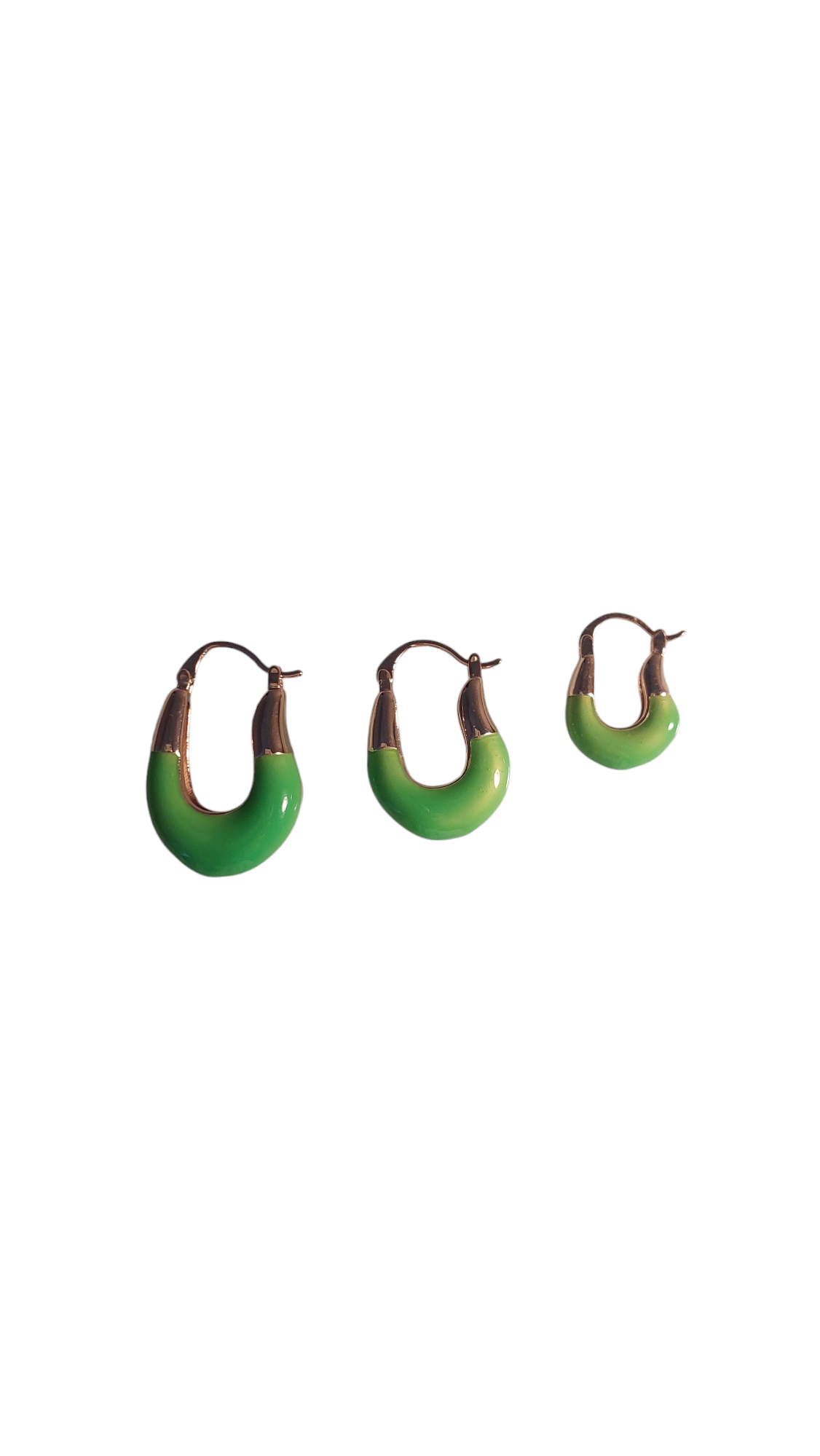 3 LÜ NEON YEŞİL ÇELİK KÜPE
