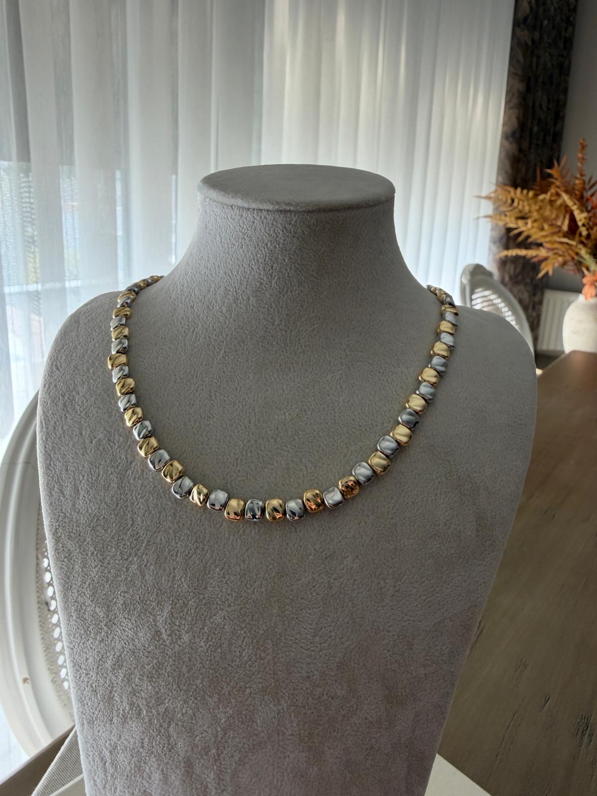 ÖZEL SERİ ÇİFT RENKLİ EZME MODEL KOLYE