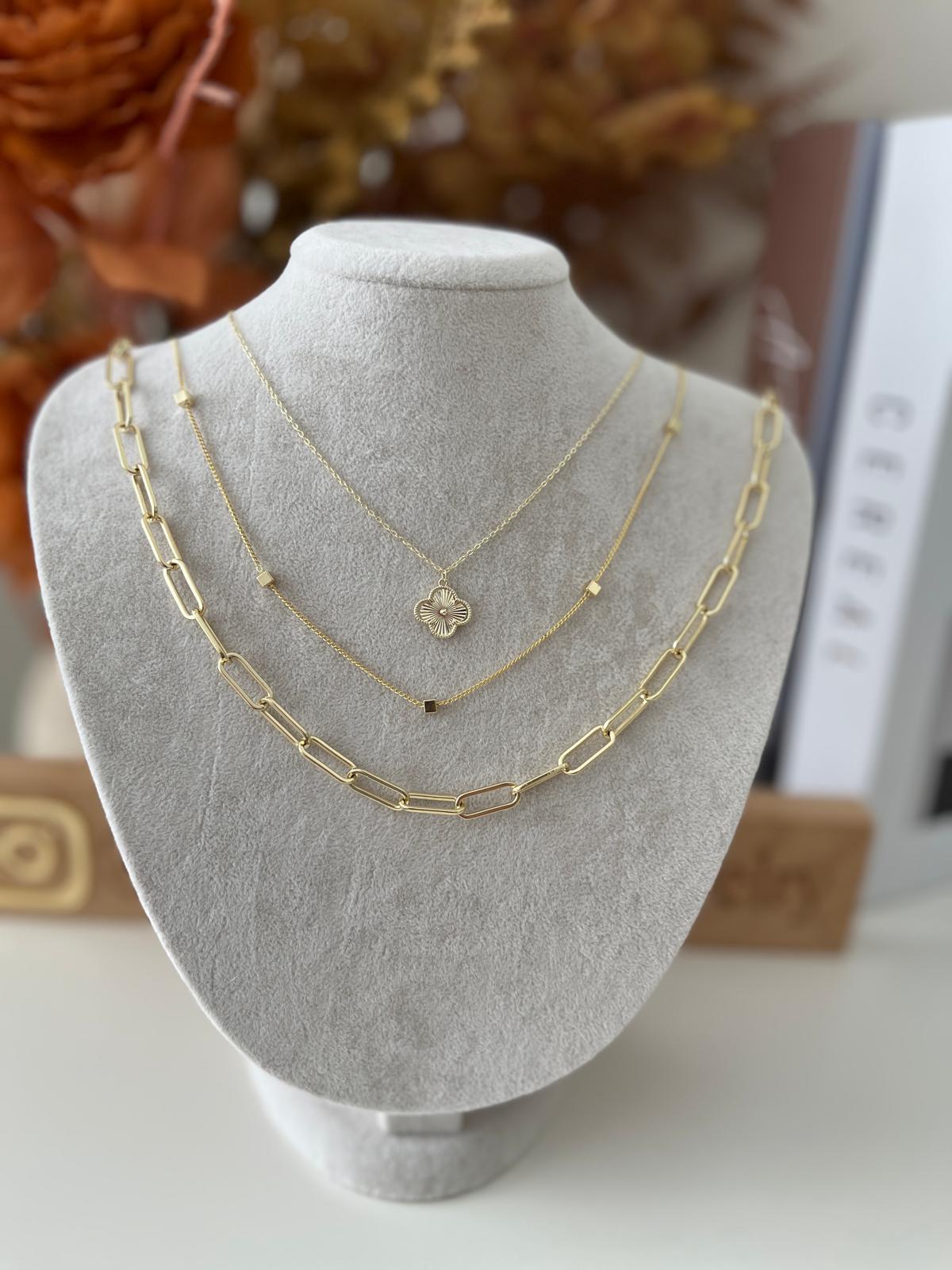 ÖZEL SERİ ÇOKLU KÜP DETAY GOLD 14K ZİNCİR KOLYE