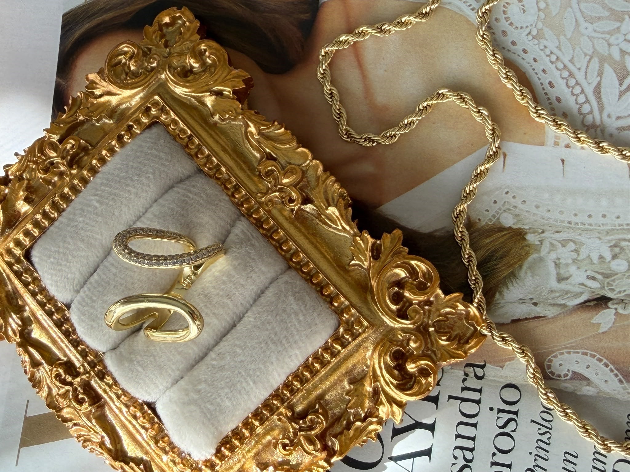 ÖZEL SERİ GEOMETRİK DESEN ZİRKON TAŞLI AYARLANABİLİR GOLD YÜZÜK