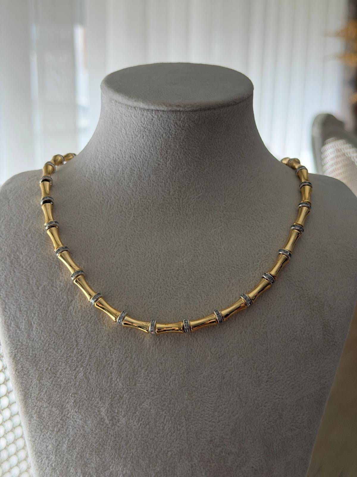 ÖZEL SERİ GOLD BORU PLAKA MODEL TAŞ DETAY KOLYE