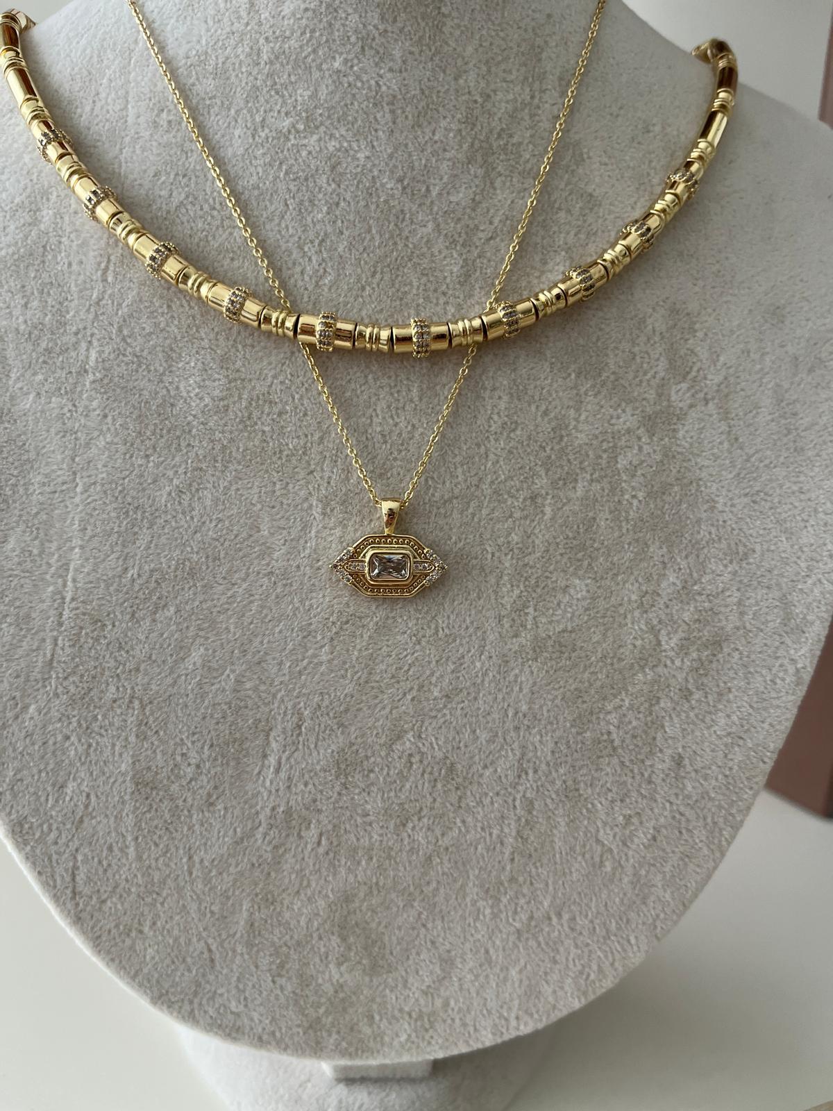 ÖZEL SERİ ZİRKON TAŞ SİLİNDİR MODEL 14K KOLYE