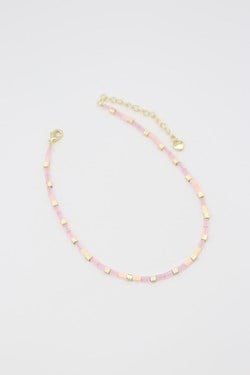 PEMBE BONCUK MODEL GOLD KESİK PLAKA DETAY HALHAL