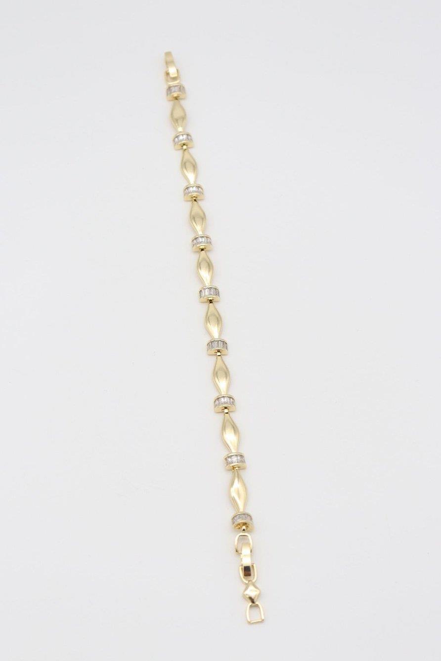 PRİZMA MODEL SIRA TAŞLI GOLD 14K BİLEKLİK