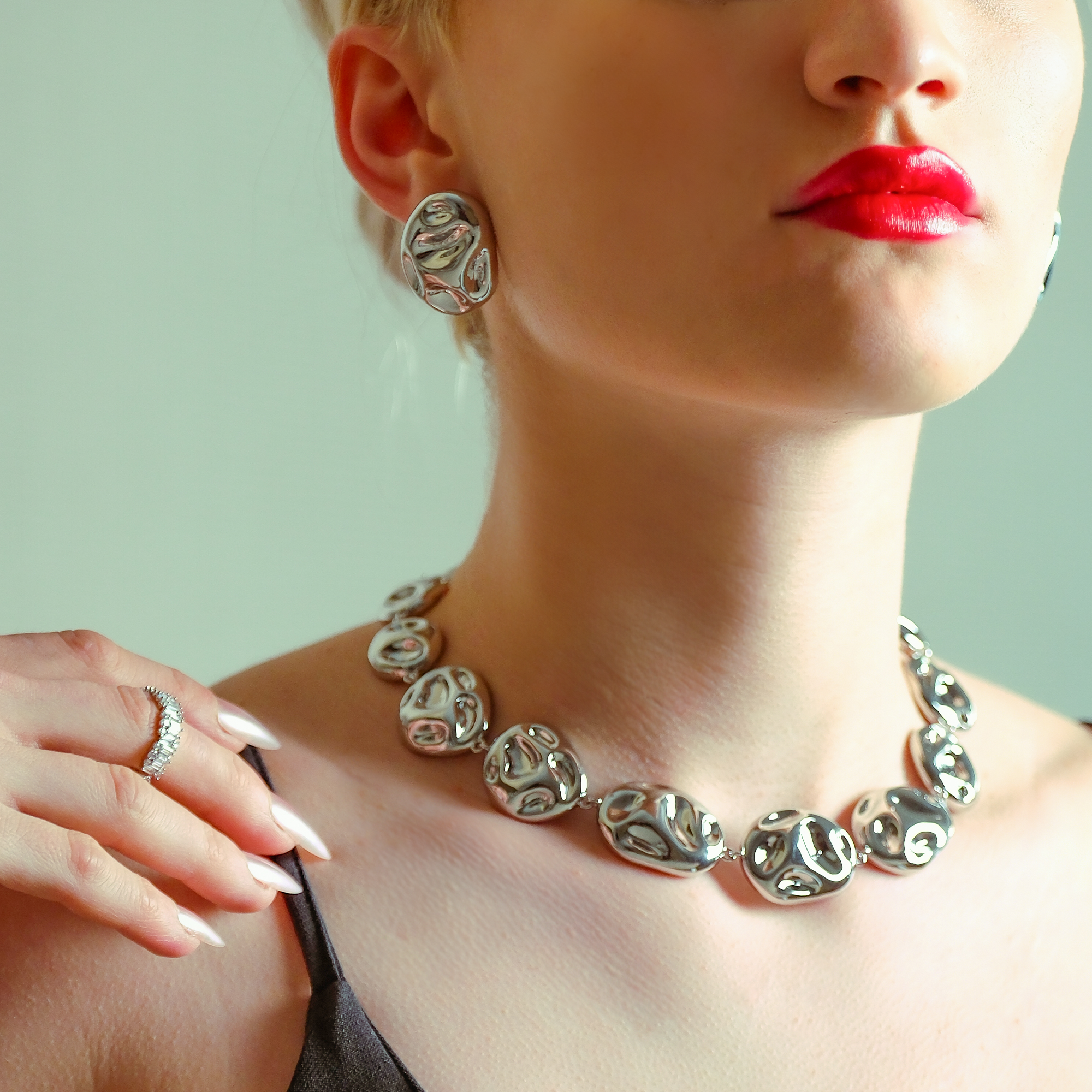 VIP ÖZEL SERİ BUBBLE SILVER KOLYE