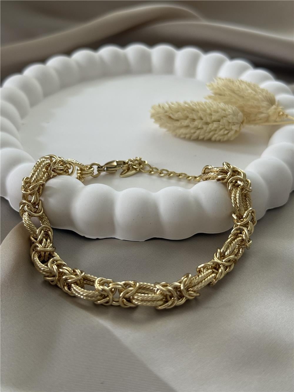 Özel Seri Tırtıklı Oval Sıralı Çoklu Halka Bağlantılı Bileklik