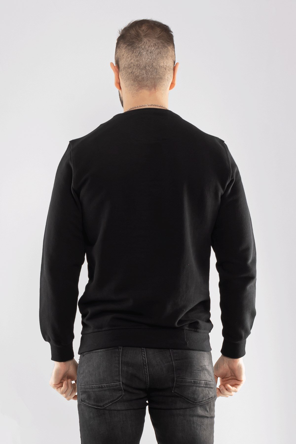 1010 Pamuklu O Yaka Örme Erkek Sweat