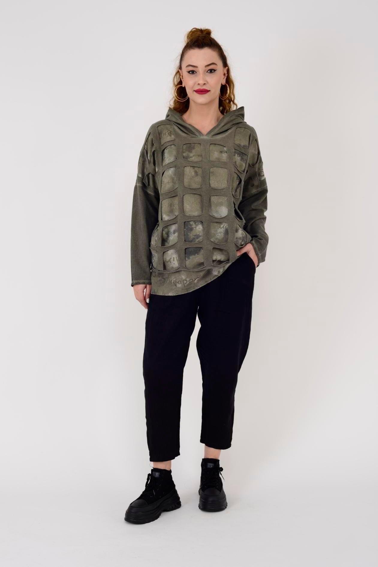 10156H Düz Desen Kemer Detaylı Keten Pantolon