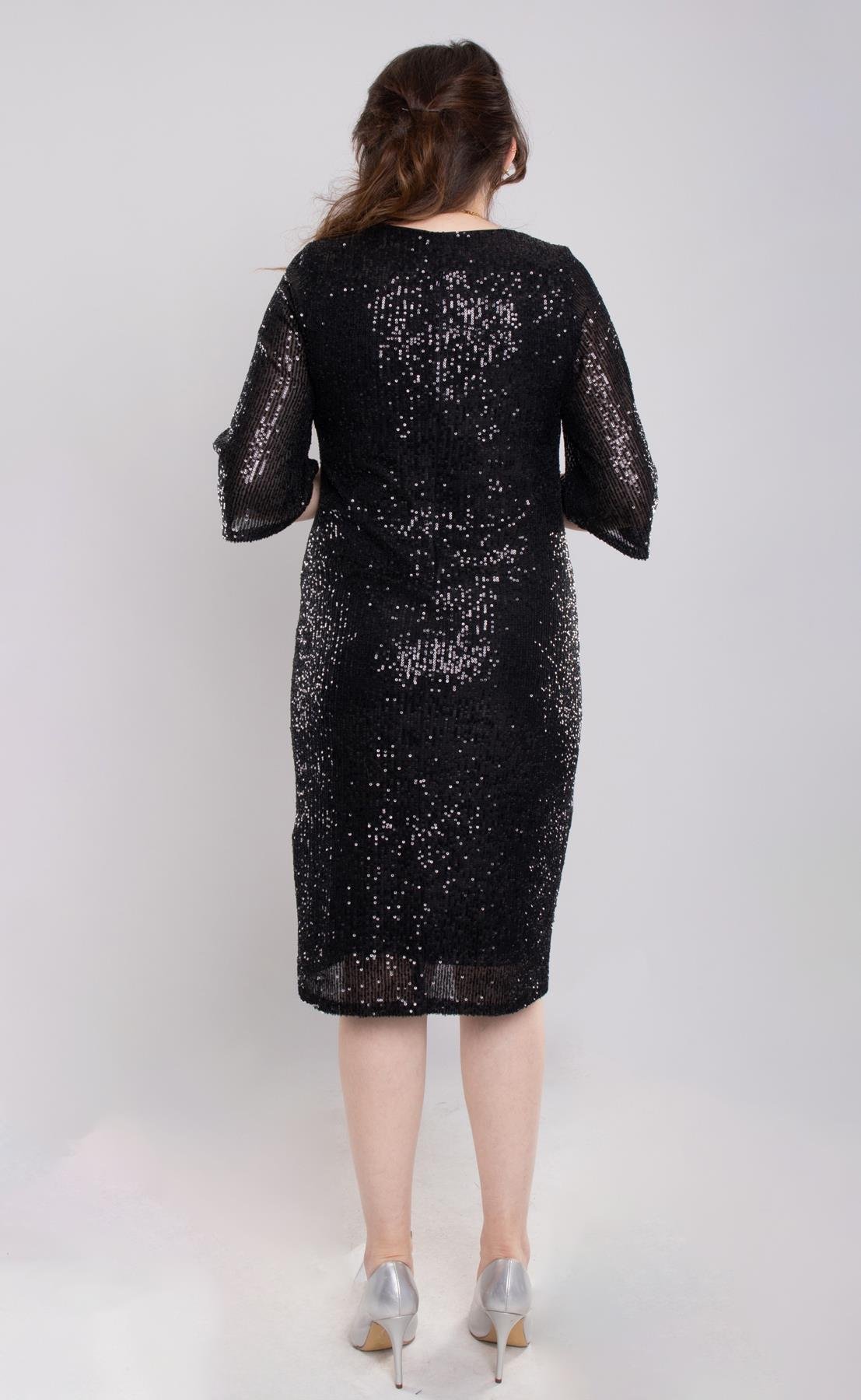 105 Büyük Beden Vyaka Pulpayet Truvakar Kol Kısa Elbise