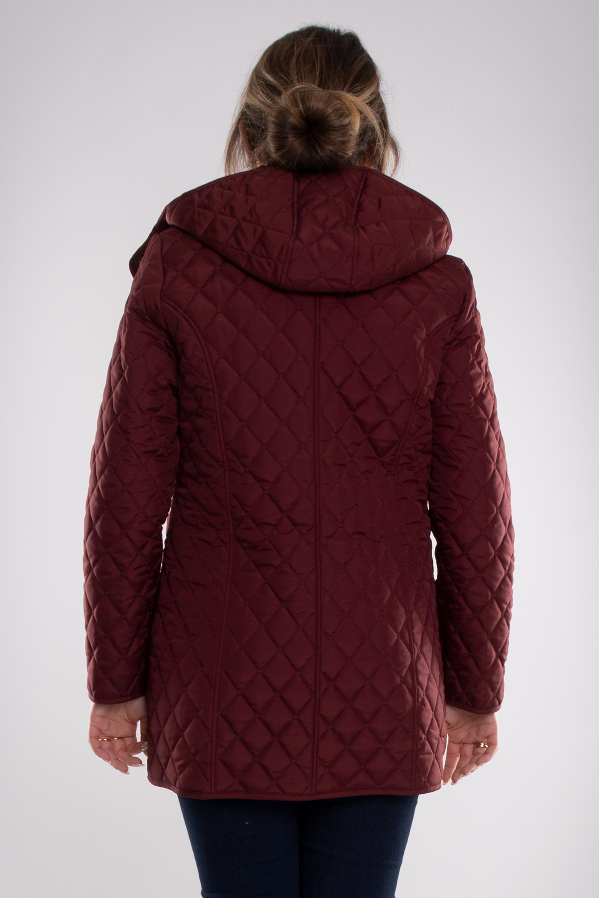 1059 Büyük Beden İçi Kürklü Kapitone Kadın Mont