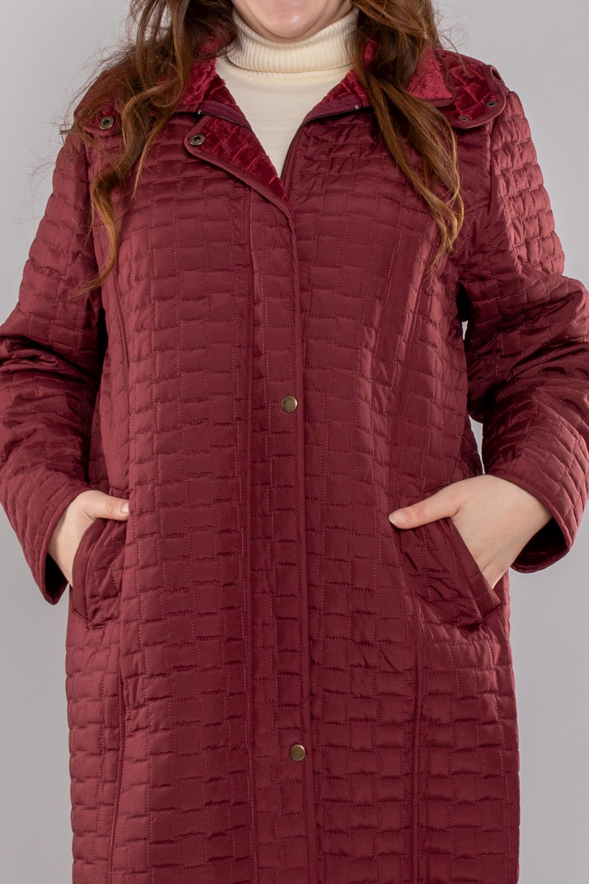 1062-1 Battal İçi Taytüyü Kapitone Kapüşonlu Kadın Mont