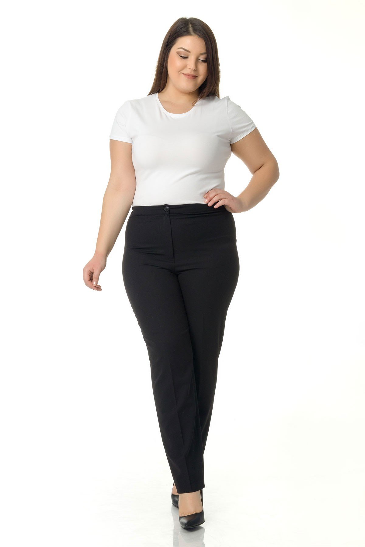 11264 Beli Lastikli Kumaş Pantolon