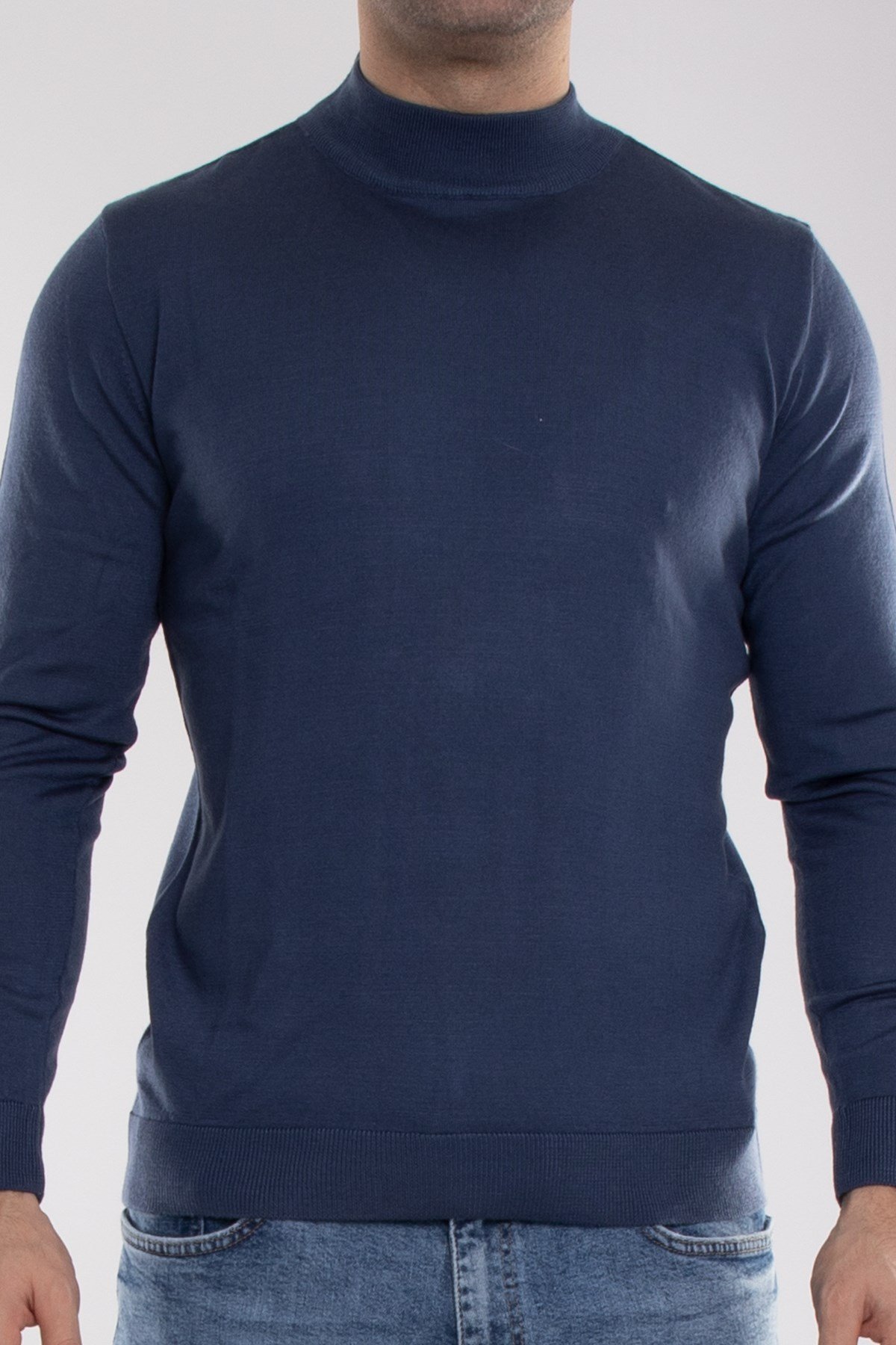 12108 Yarım Balıkçı Yünlü Triko Erkek Kazak