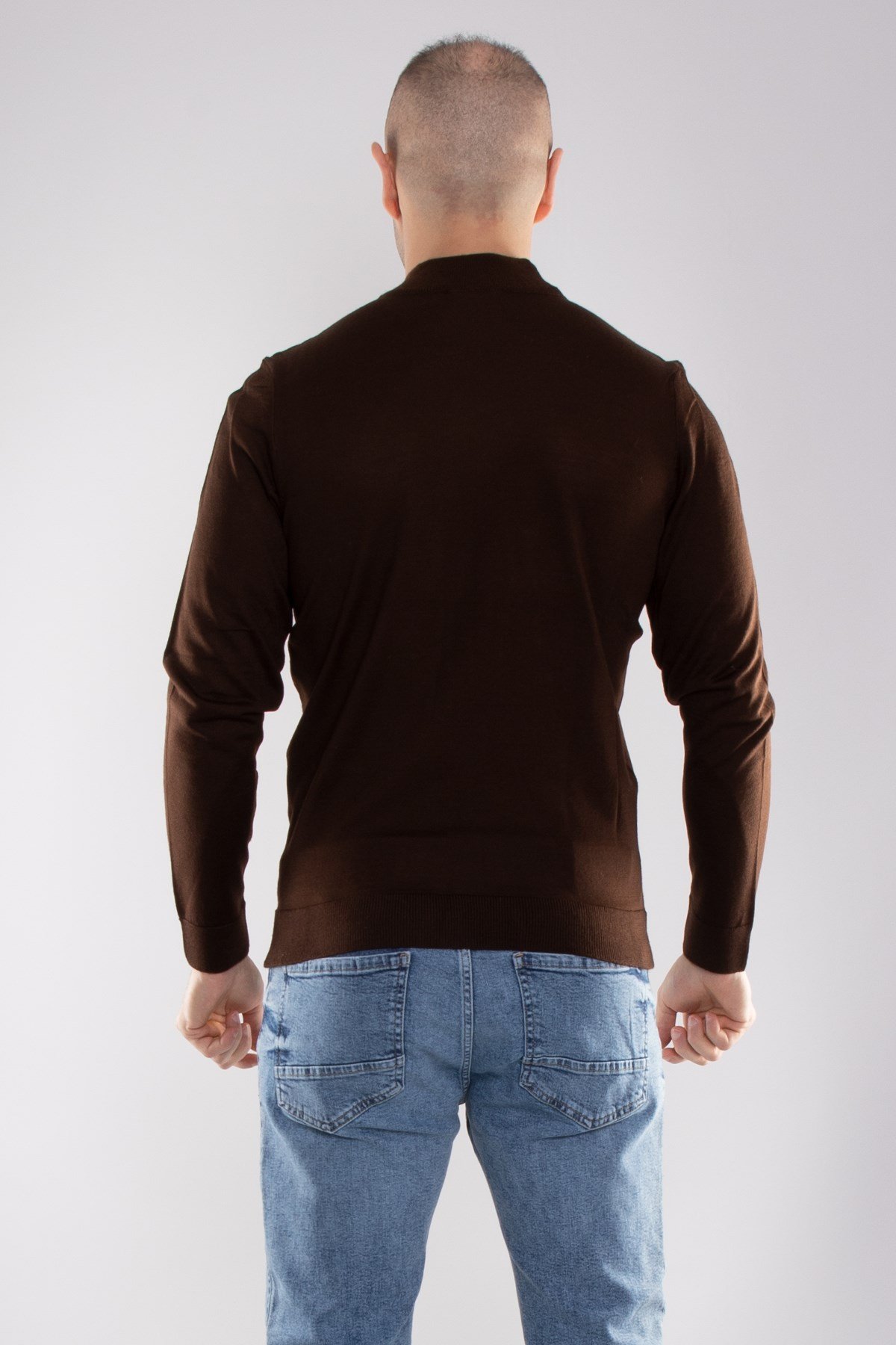 12108 Yarım Balıkçı Yünlü Triko Erkek Kazak